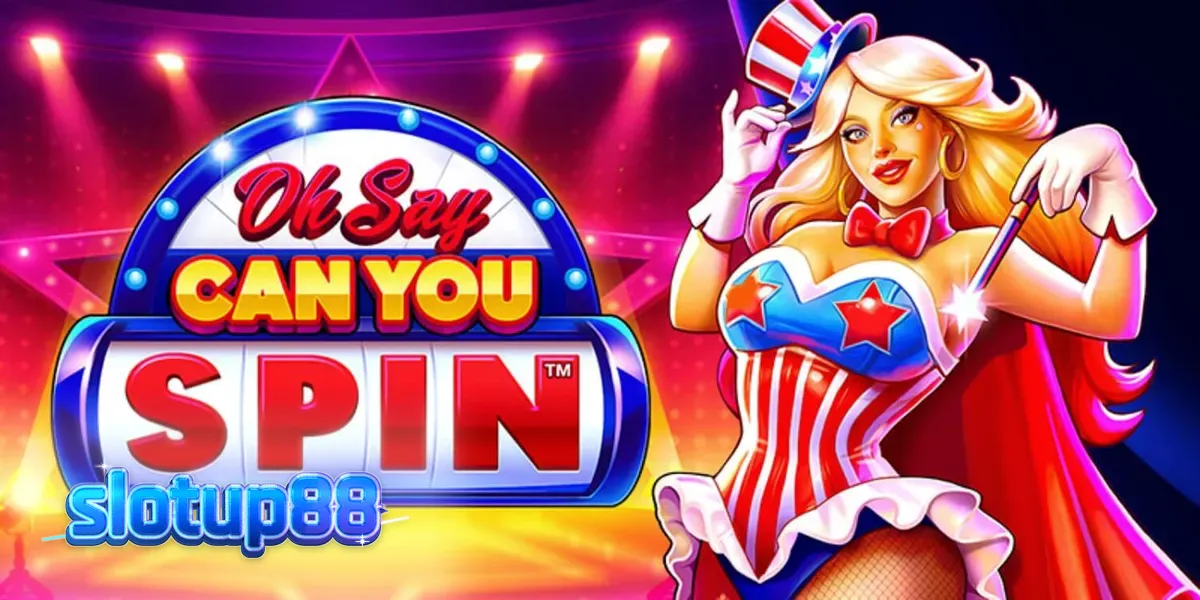 Oh Say Can You Spin slot machine interface with patriotic theme